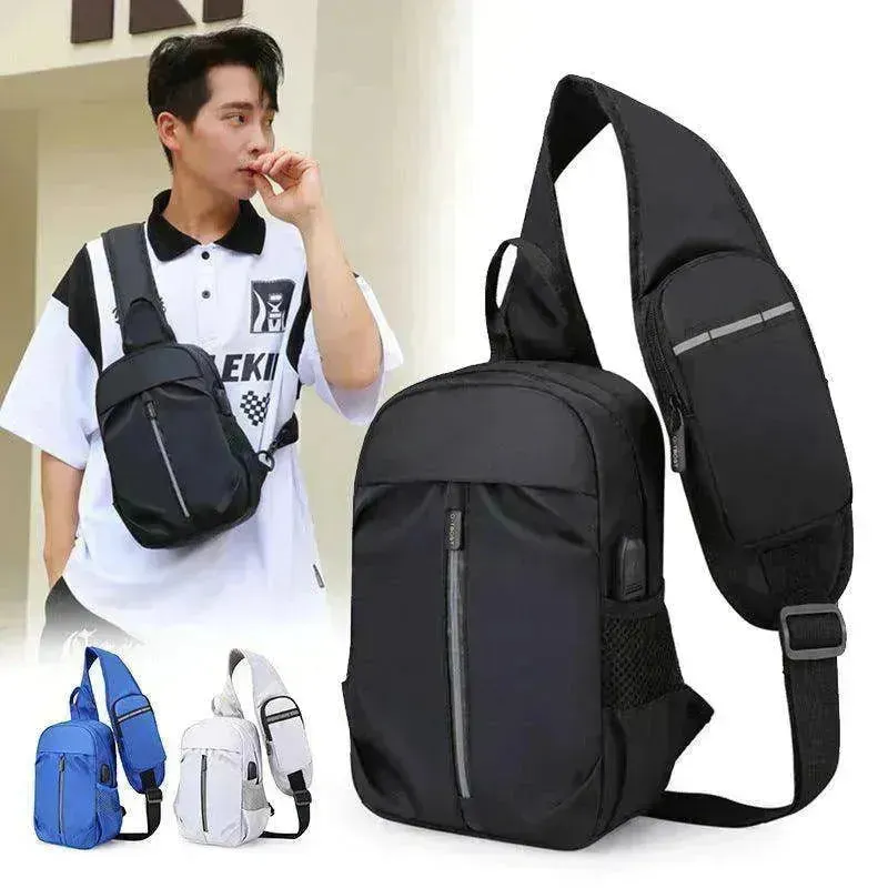 Men Chest Bag With Phone Wallet Design Crossbody Shoulder Bag