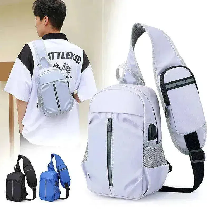 Men Chest Bag With Phone Wallet Design Crossbody Shoulder Bag