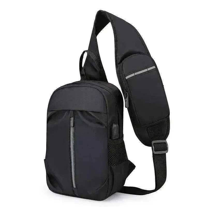 Men Chest Bag With Phone Wallet Design Crossbody Shoulder Bag