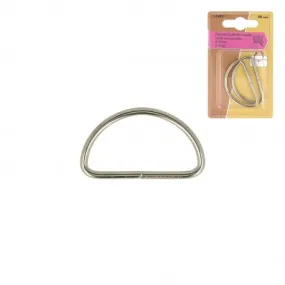 Metal half-round loop buckle x 2 - 38 mm - Silver