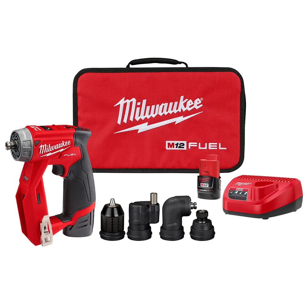 Milwaukee 2505-22 M12 FUEL Installation Drill/Driver Kit, 2 Batteries, Case, Charger