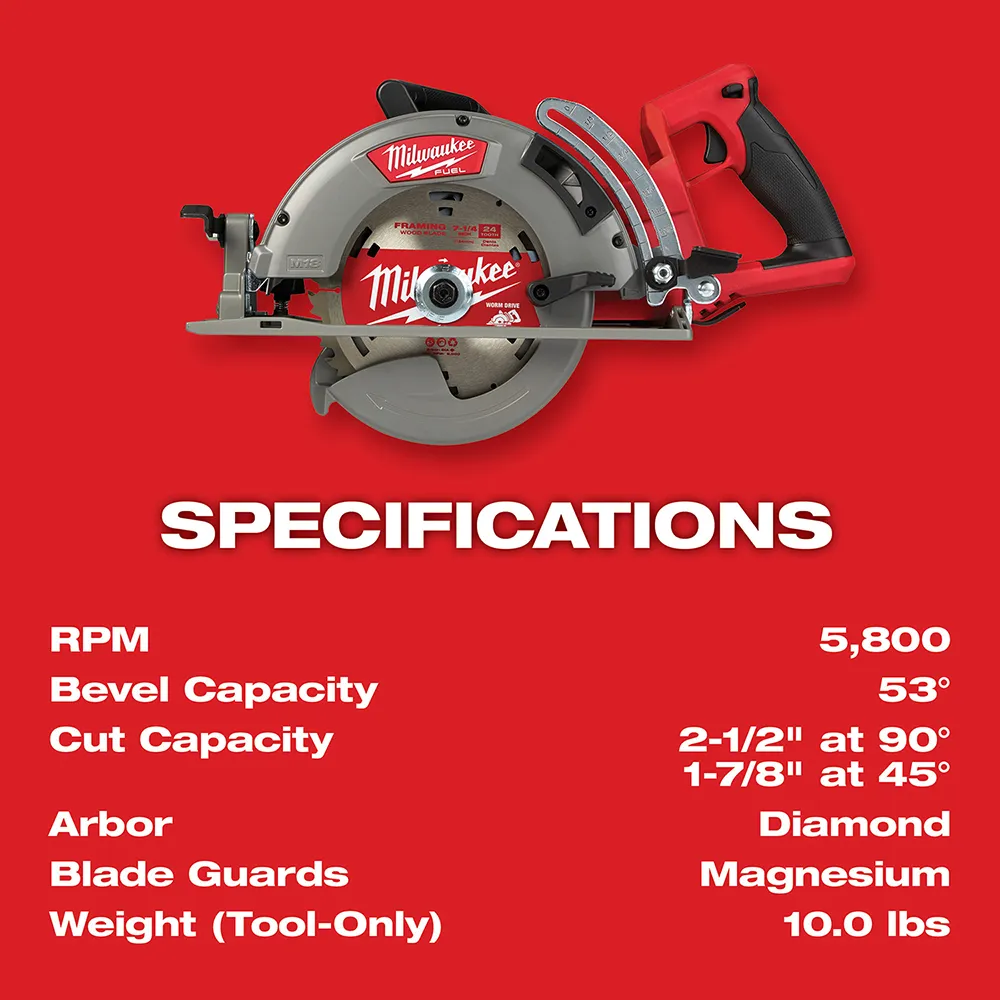 Milwaukee M18 Fuel 7-1/4" Rear Handle Circular Saw Kit