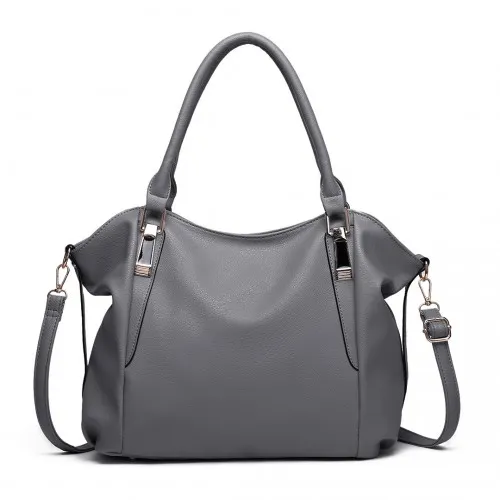 Miss Lulu Soft Leather Elegant Simple Shoulder Bag - Dark Grey | Stylish & Versatile Handbag