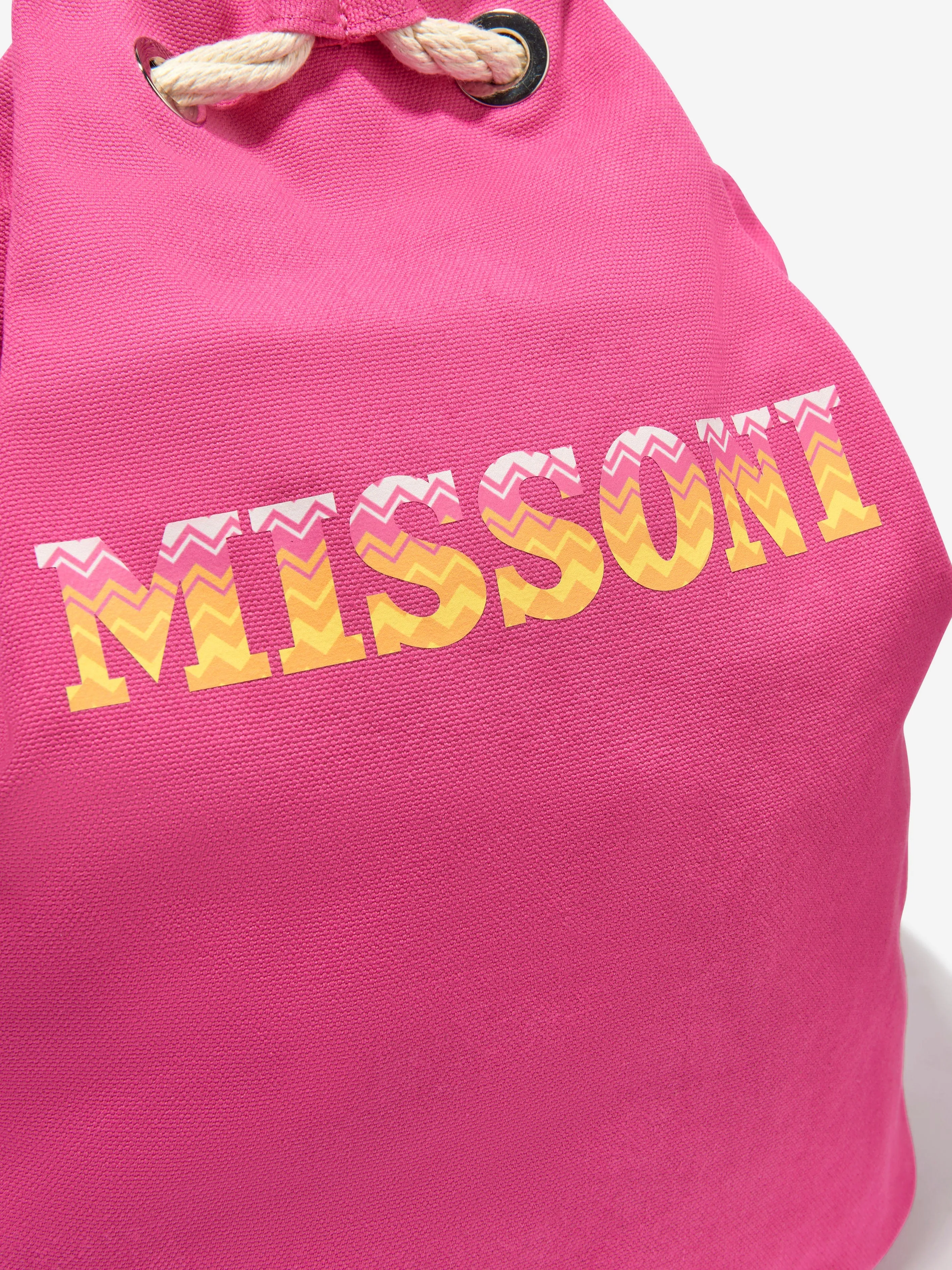 Missoni Kids Logo Backpack in Pink