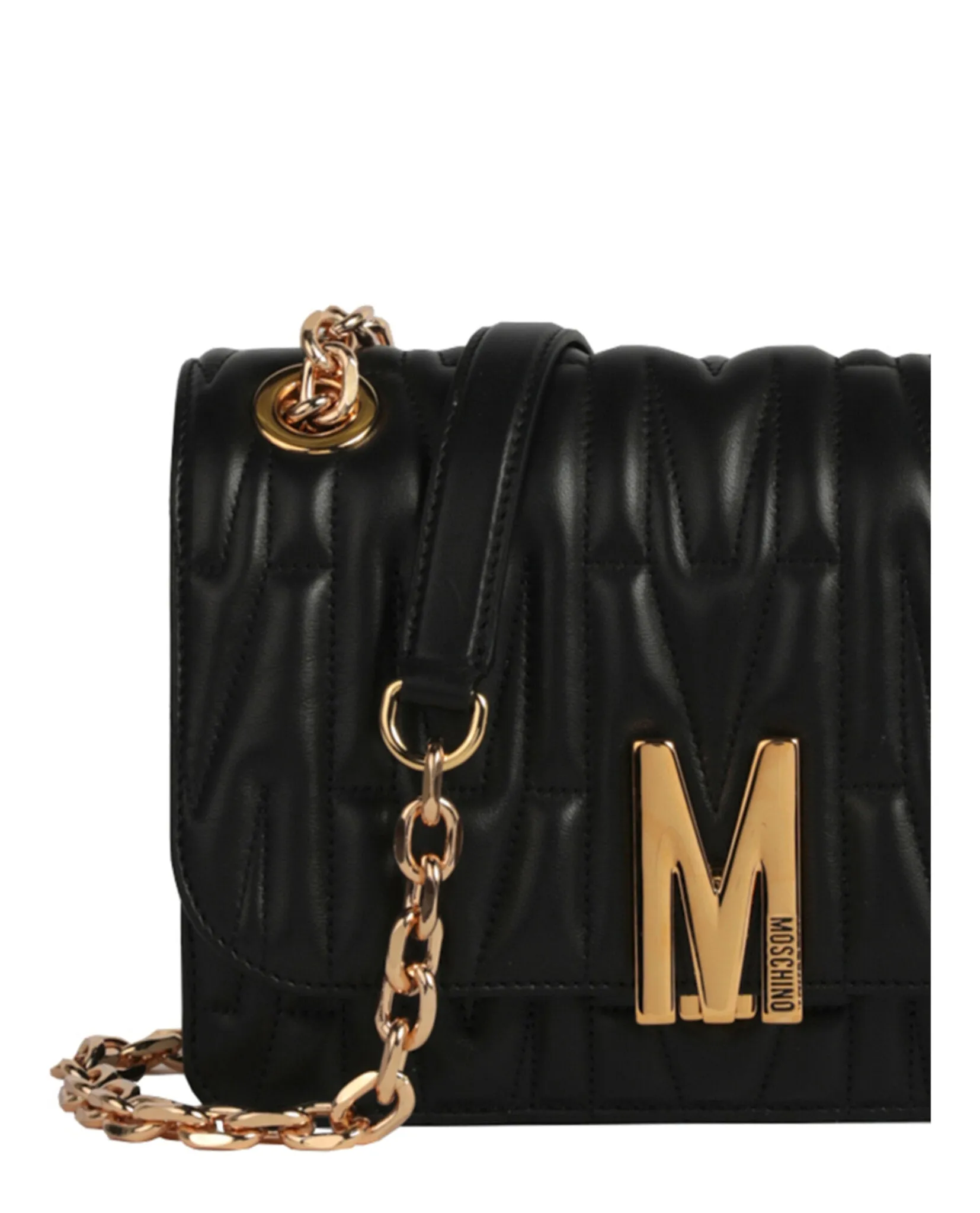 Moschino Quilted M Leather Shoulder Bag