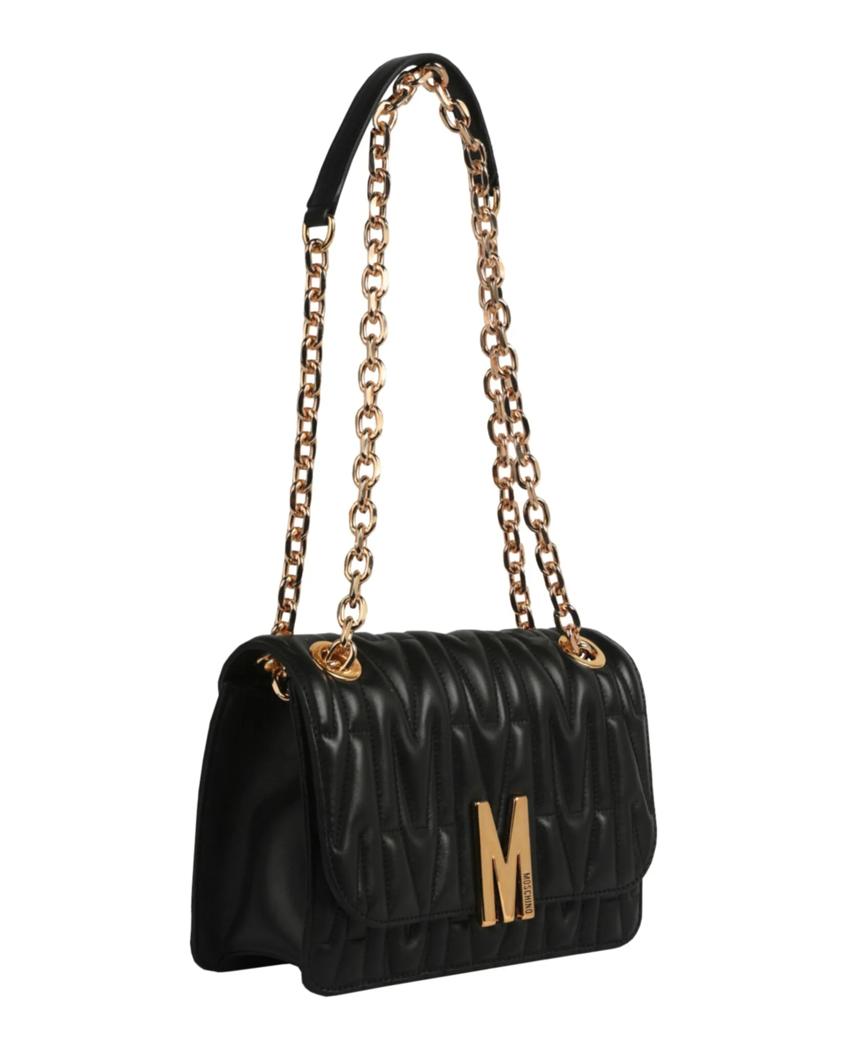 Moschino Quilted M Leather Shoulder Bag