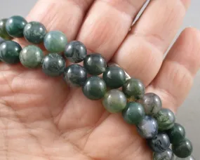 Moss Agate Beads Round Various Sizes