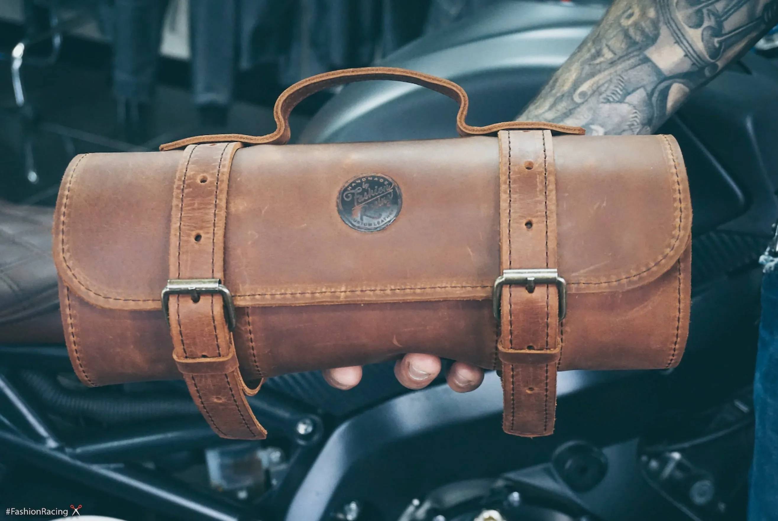 Motorcycle Leather Tool Roll | Personalized Gift for Men | Chisel Bag