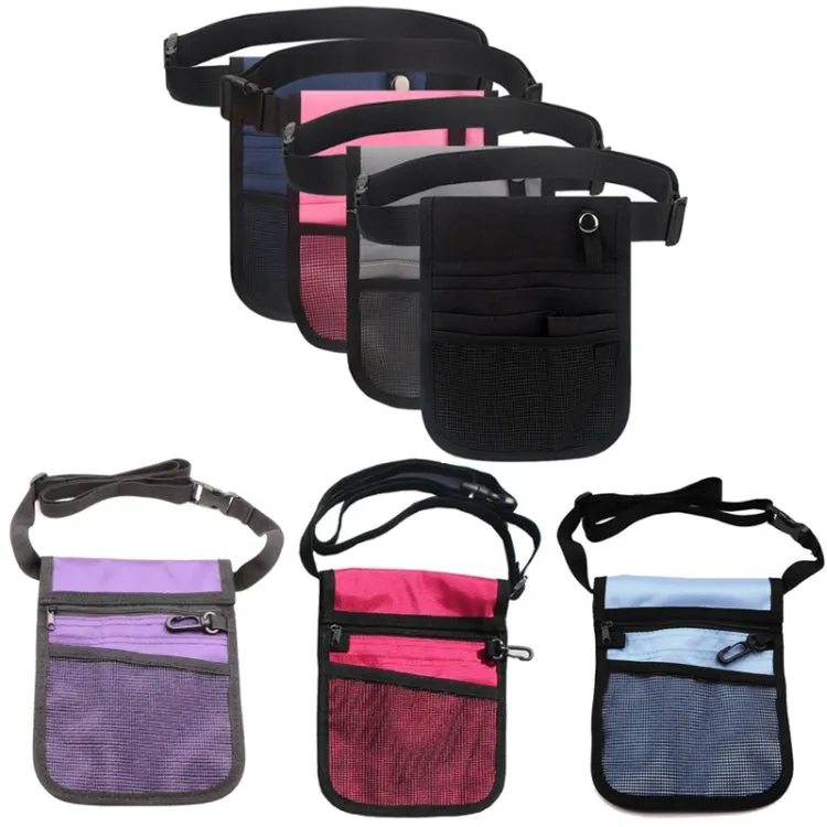 Nurse Bag Multifunctional Portable Tool Storage Waist Bag(Black)