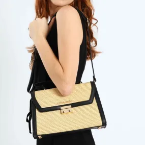 Pierre Cardin Christie Top Handle Handbag | Beige Black