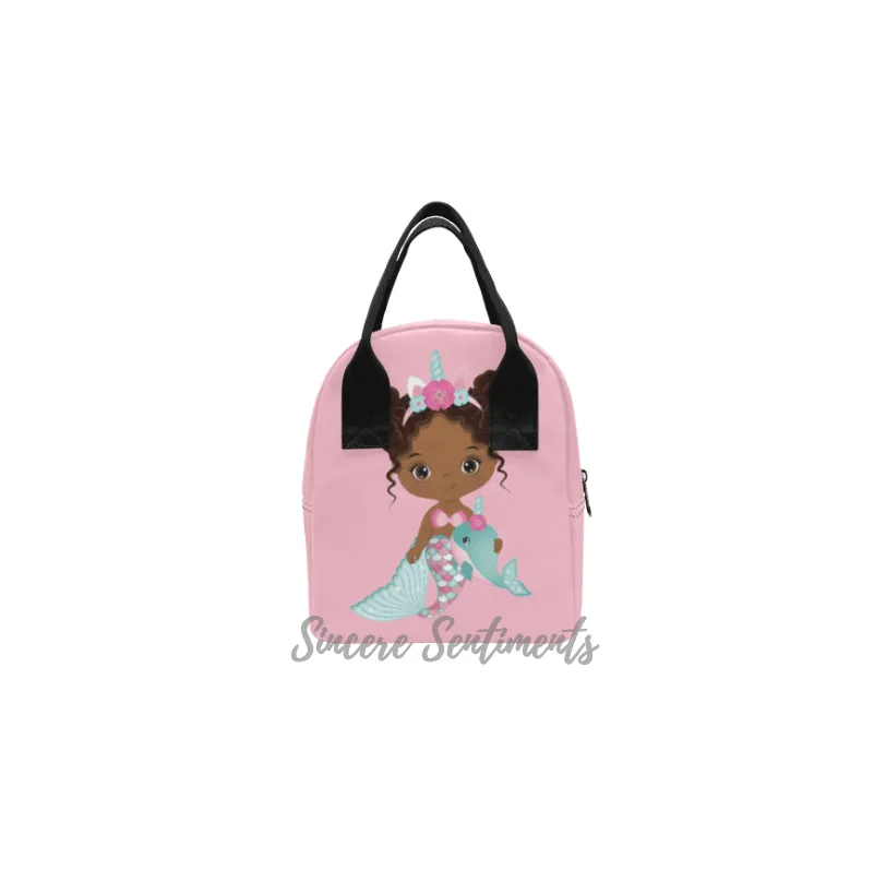 Pink Mermaid Backpack and Lunch Bag Set