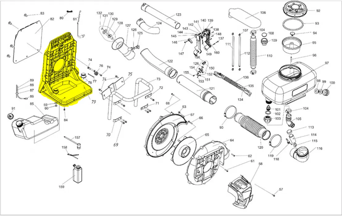 Plastic Frame for TMD14 Backpack Fogger (3WF-14-7)