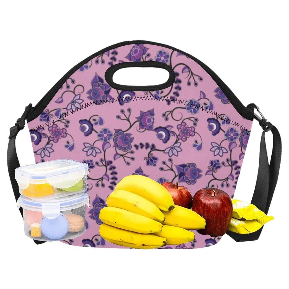 Purple Floral Amour Neoprene Lunch Bag/Large