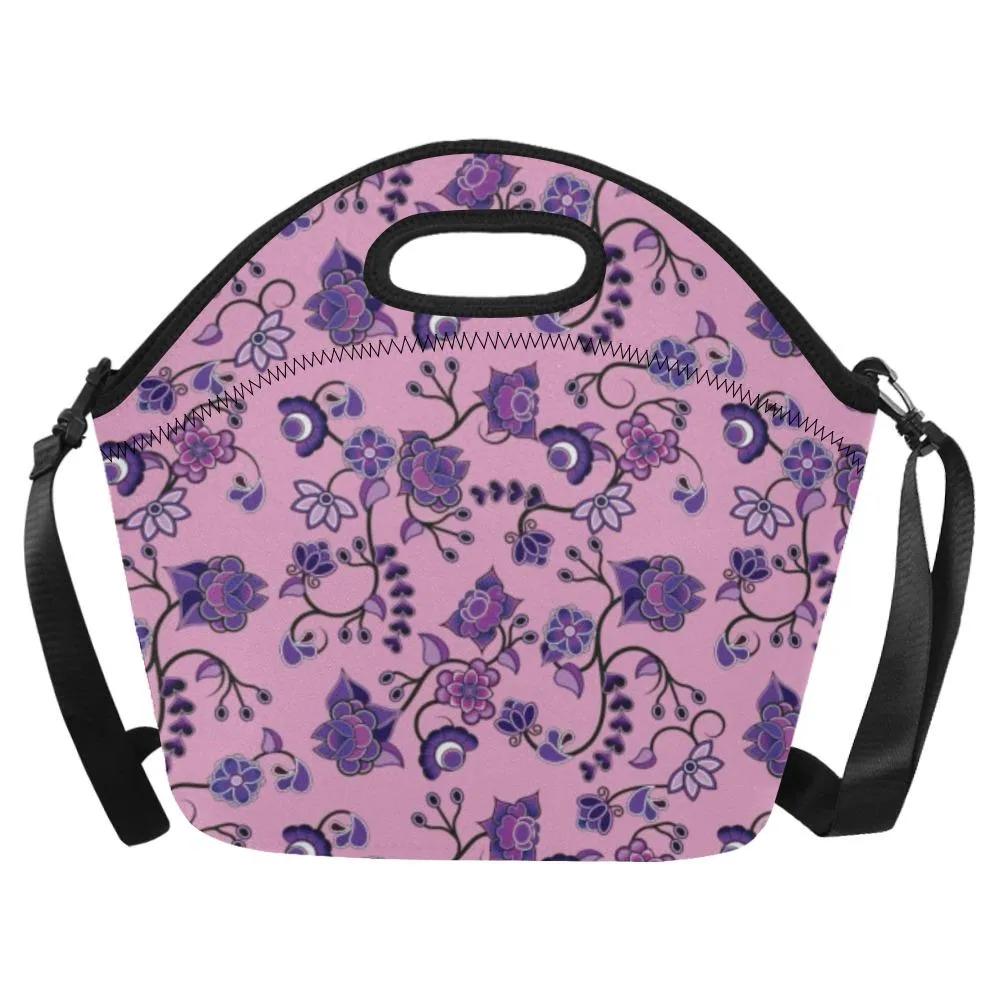 Purple Floral Amour Neoprene Lunch Bag/Large