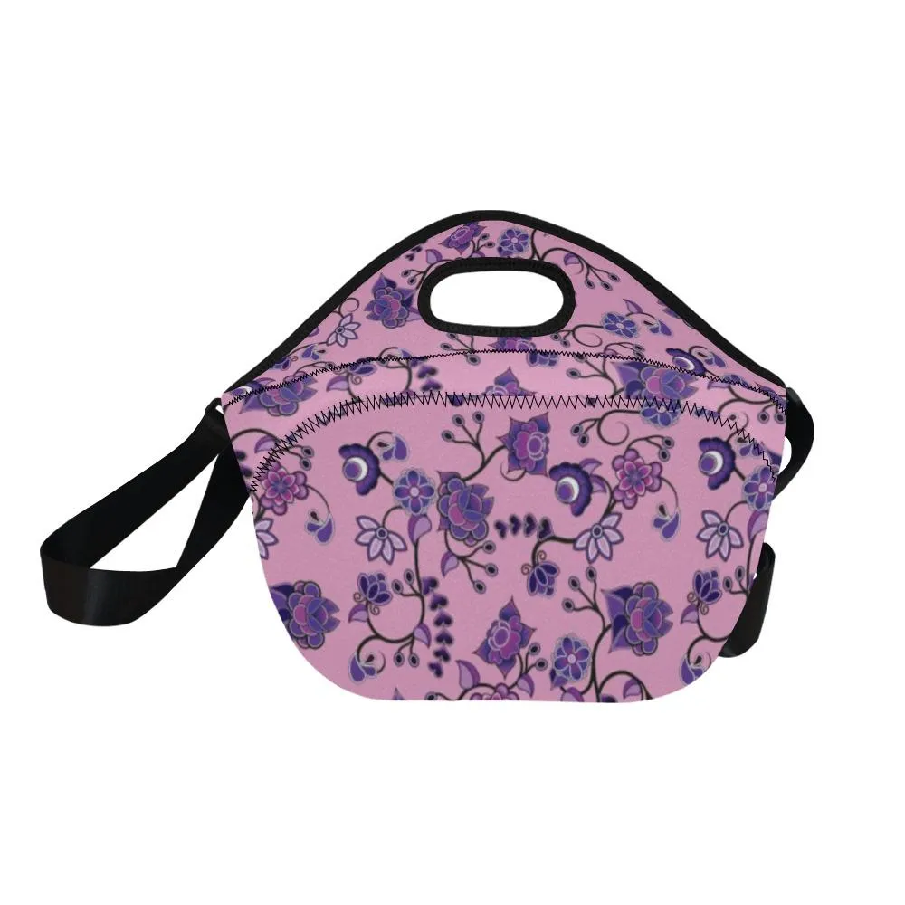 Purple Floral Amour Neoprene Lunch Bag/Large