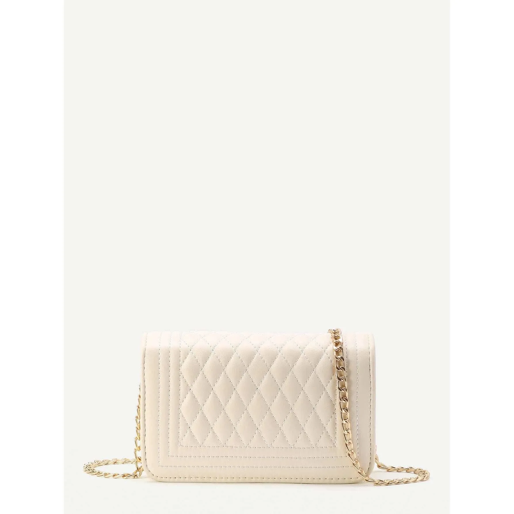 Quilted Flap Crossbody Bag With Chain