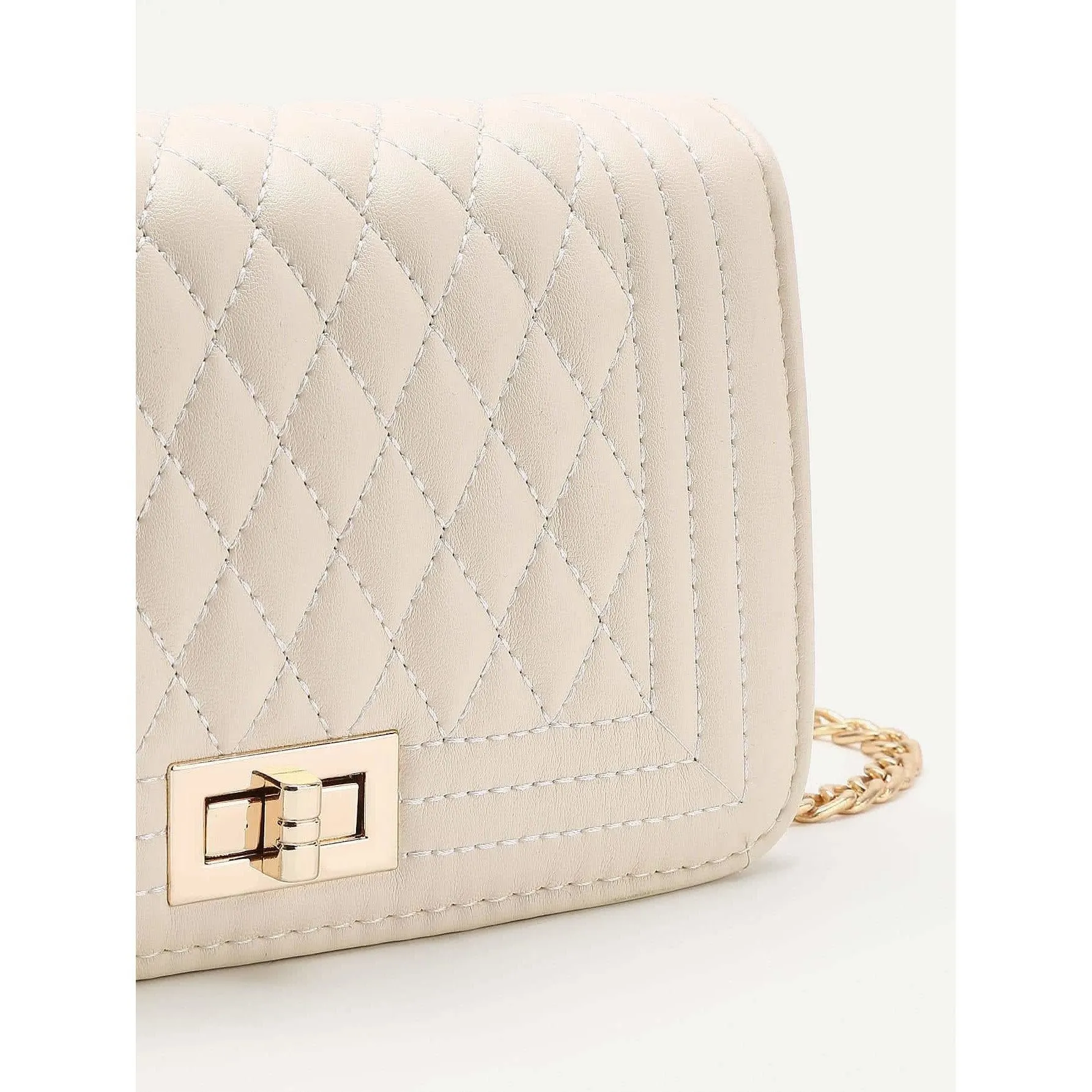 Quilted Flap Crossbody Bag With Chain