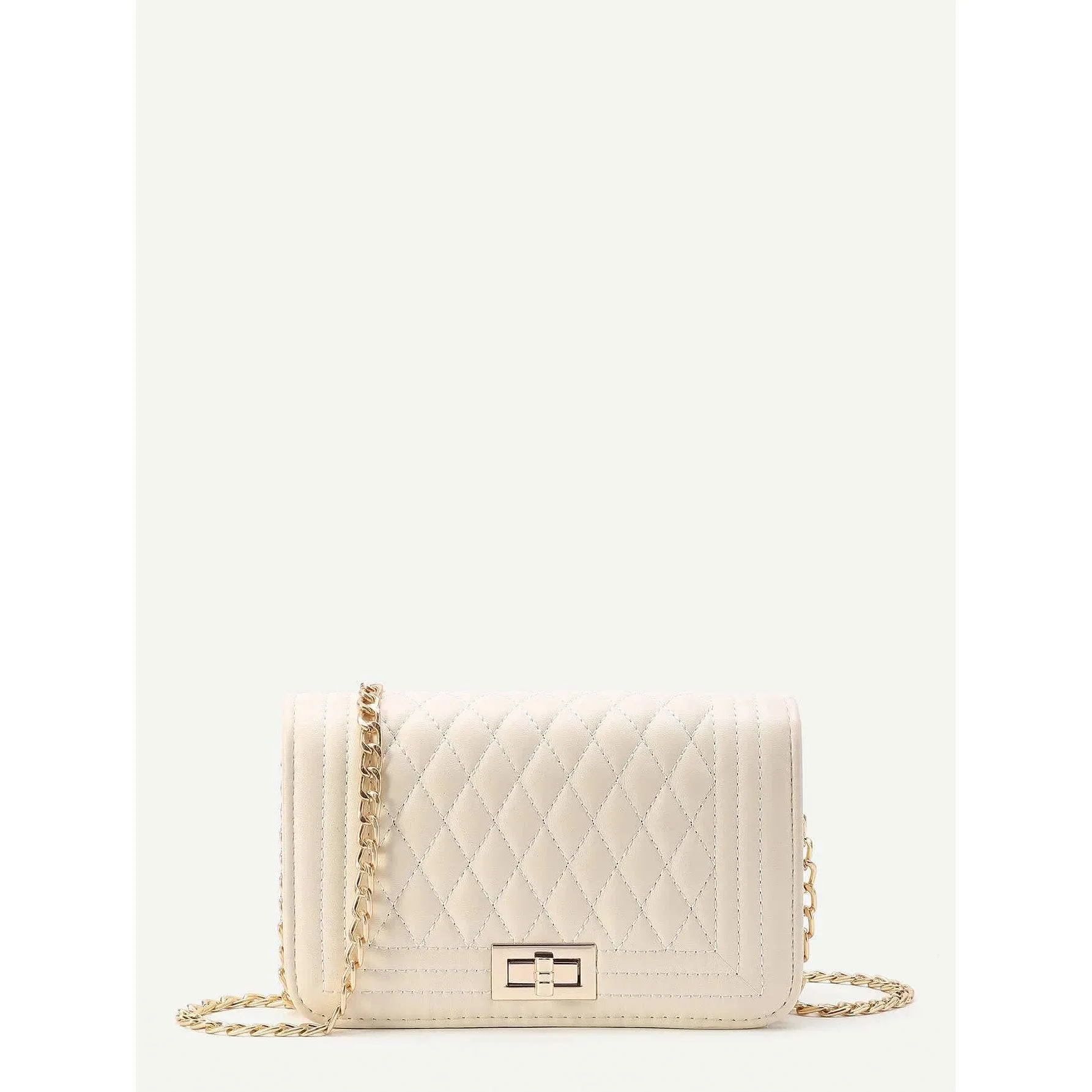 Quilted Flap Crossbody Bag With Chain