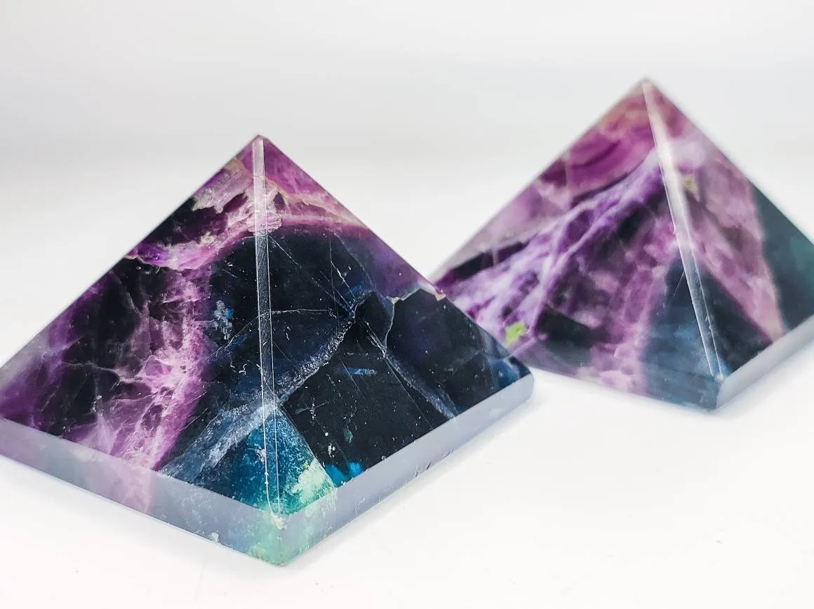 Rainbow Fluorite Crystal Pyramids