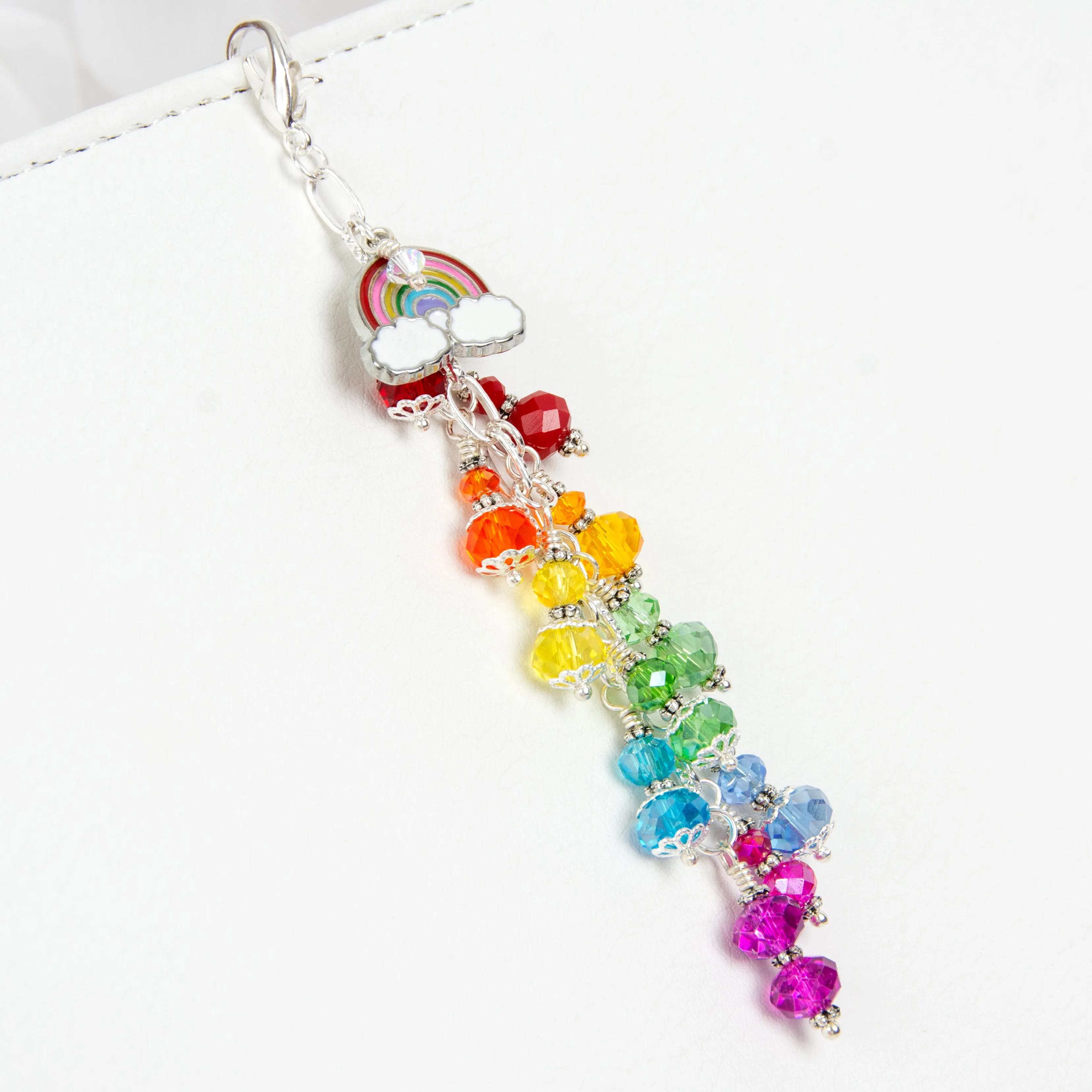 Rainbow Planner Charm with a Rainbow of Crystals