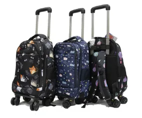 Rolling Detachable Trolley Waterproof Backpack with Spinner Wheels