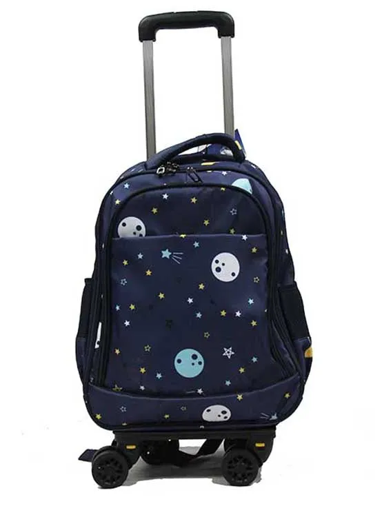 Rolling Detachable Trolley Waterproof Backpack with Spinner Wheels