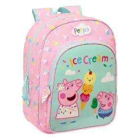 School Bag Peppa Pig Ice cream Pink Mint 26 x 34 x 11 cm