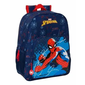 School Bag Spider-Man Neon Navy Blue 33 x 42 x 14 cm