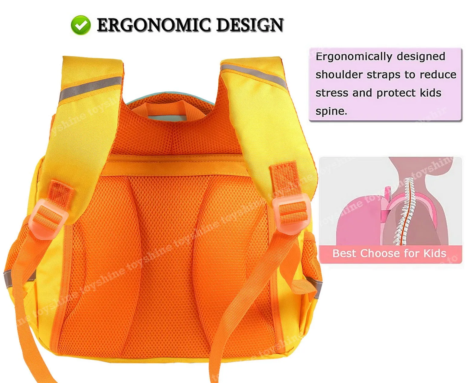 School Bus-Design Rectangular Shape Backpack for Kids