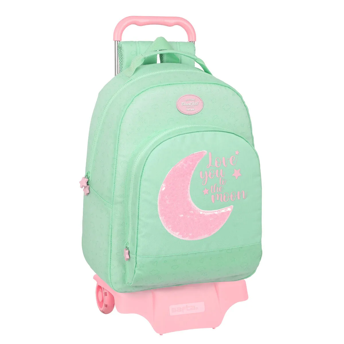 School Rucksack with Wheels BlackFit8 Moon Green 32 x 42 x 15 cm