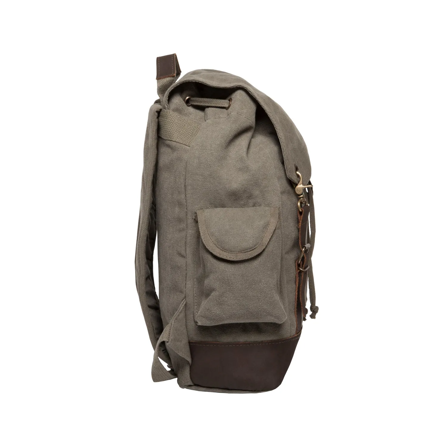 Scribble Skull Vintage Canvas Rucksack Backpack with Leather Straps