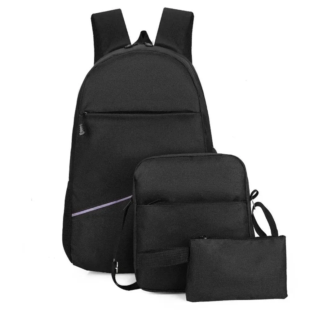 Set of 3 Large Capacity Outdoor Backpack Set Business Travel Bag Shoulder Bags with USB Charging Port for Man Teenagers Adults