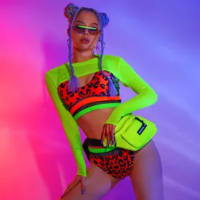 Sexy Leopard Rave Set with Fanny Pack