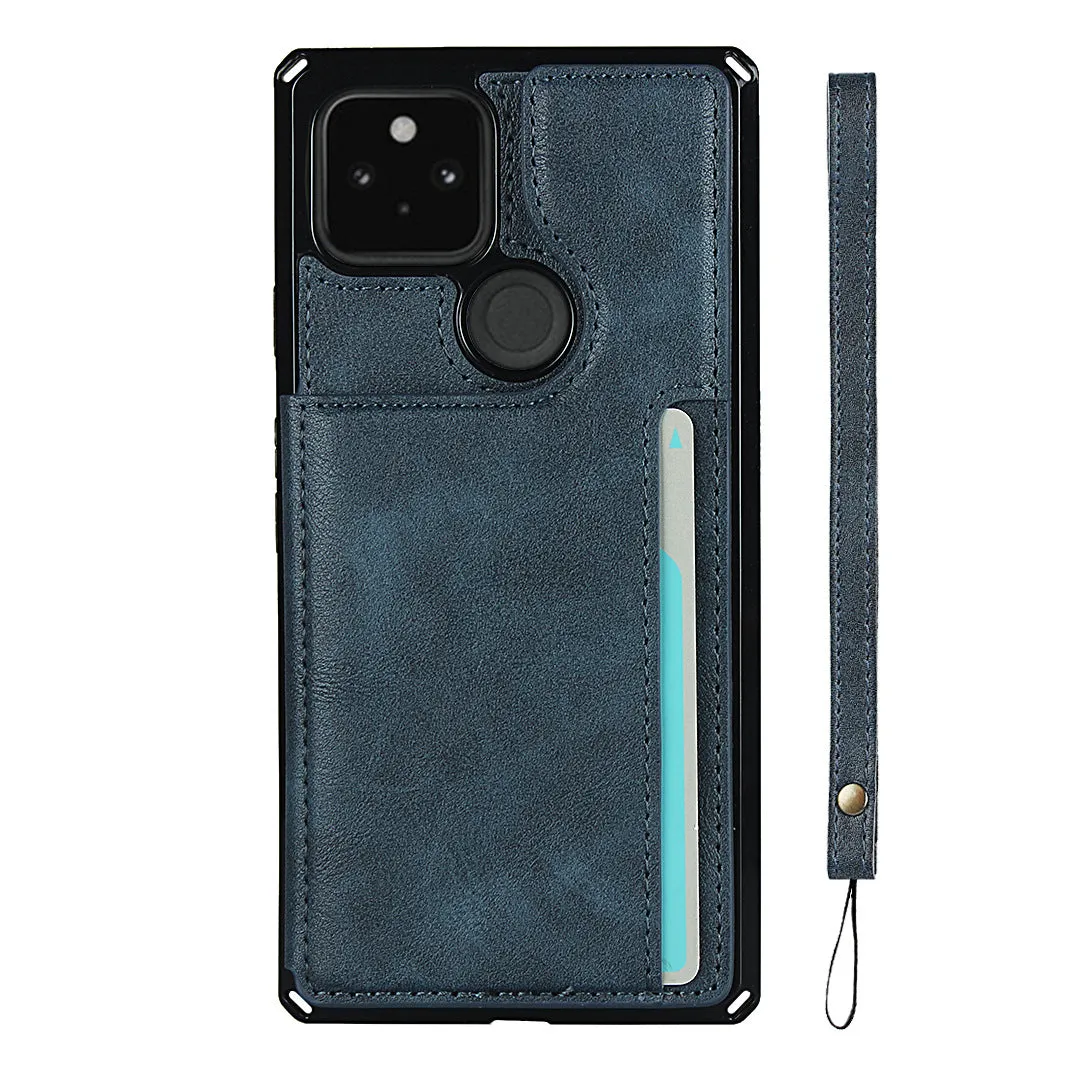 Shockproof phone case for Black Google Pixel 5, card slot wallet