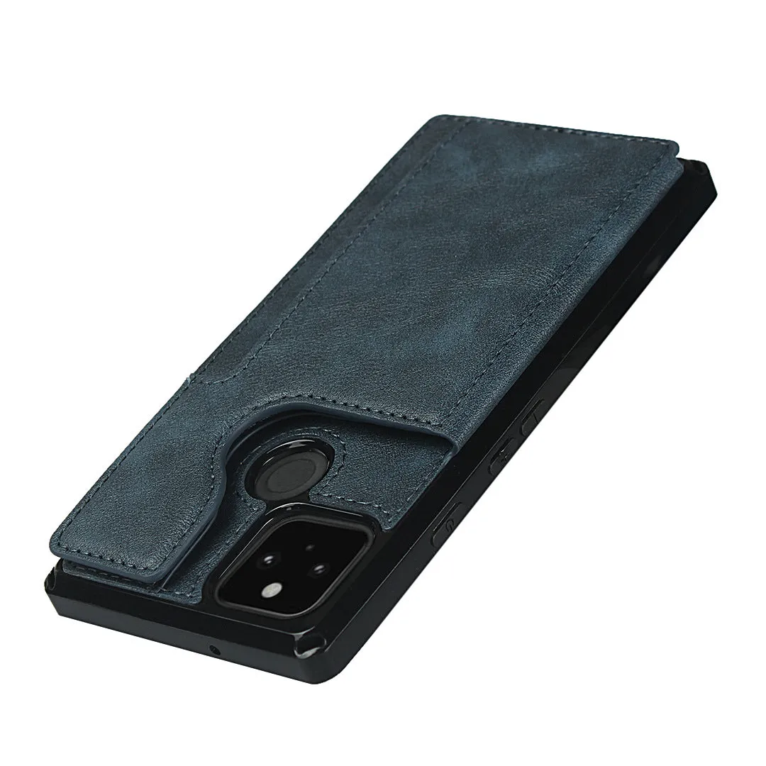 Shockproof phone case for Black Google Pixel 5, card slot wallet