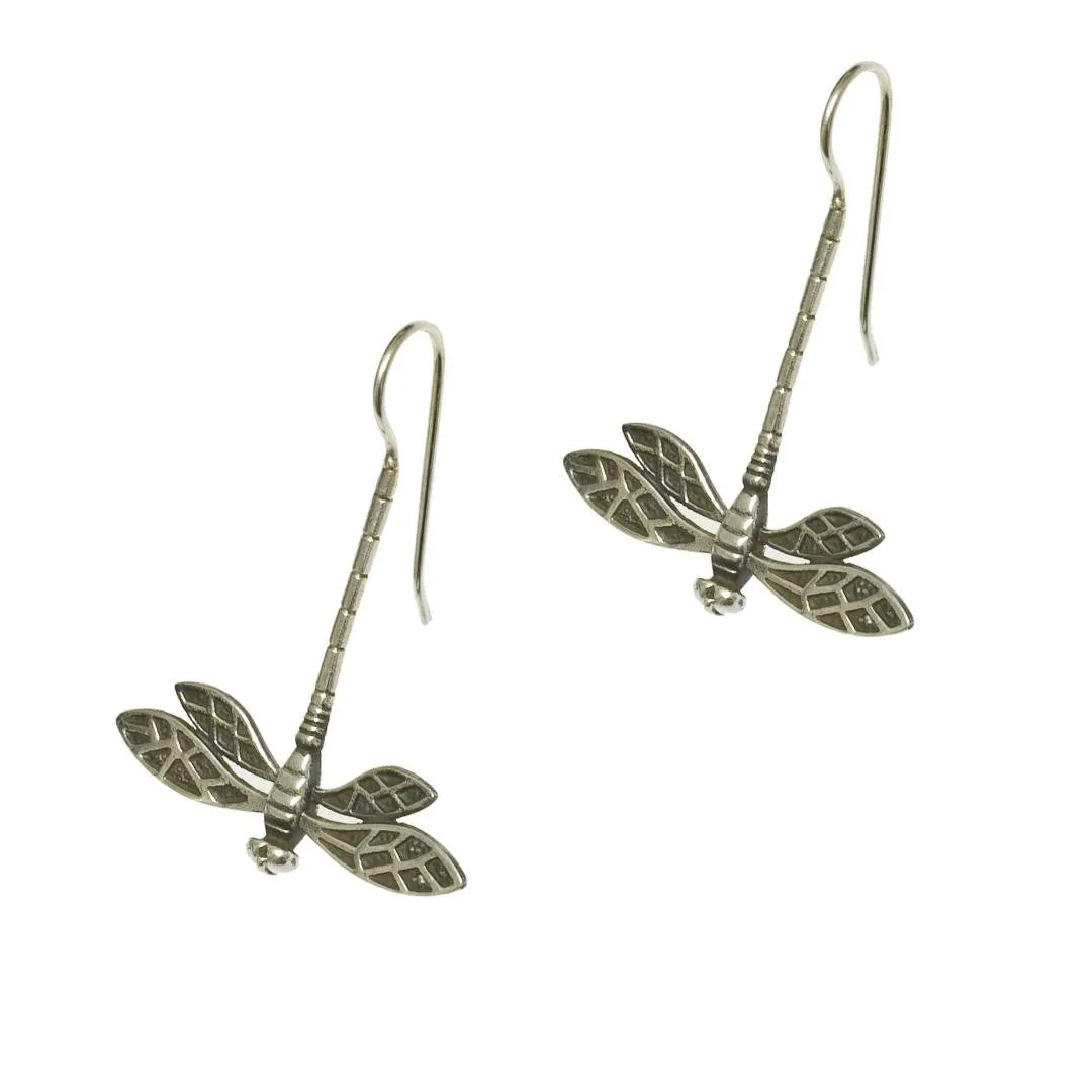 Silver Dragonfly Earrings