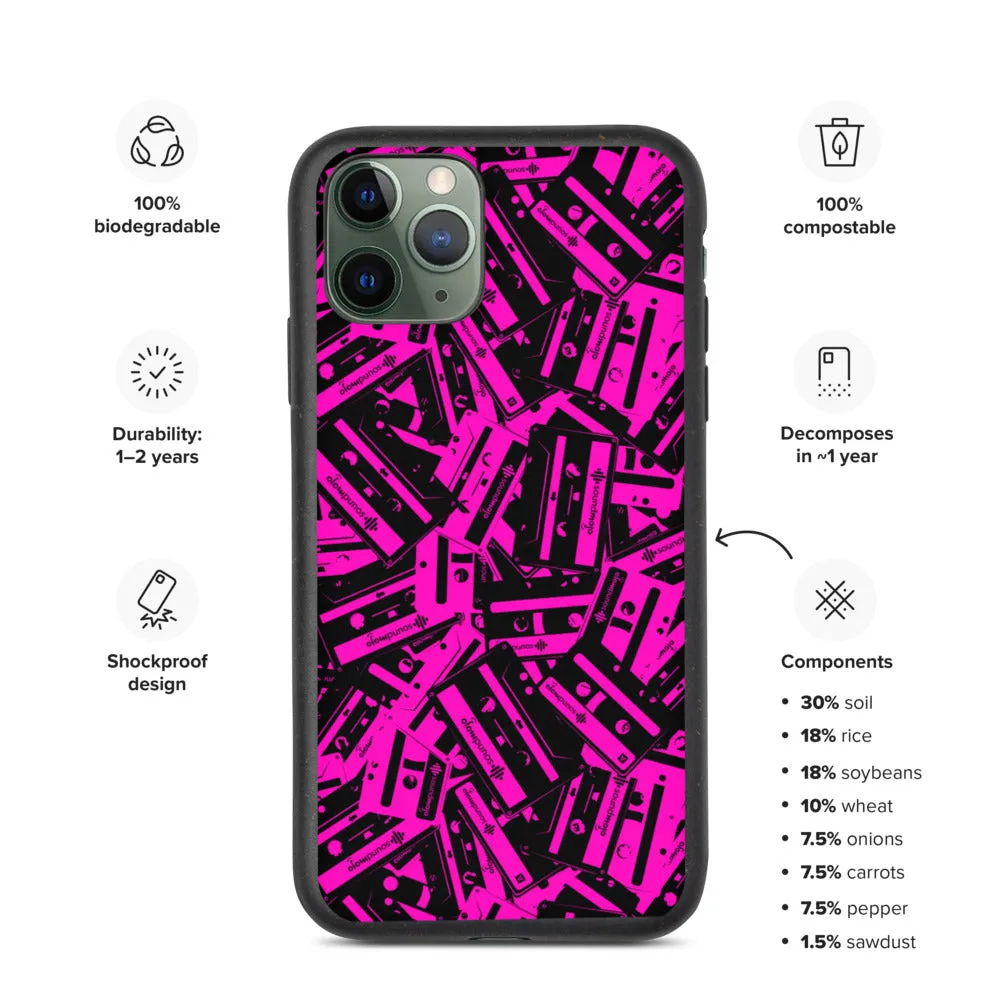 SoundMojo Retro Cassette Pattern iPhone Case