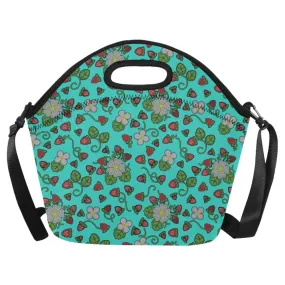 Strawberry Dreams Turquoise Neoprene Lunch Bag/Large