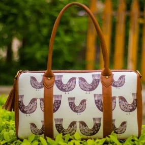 The Burgundy Brown Bird Series Duffel Totes