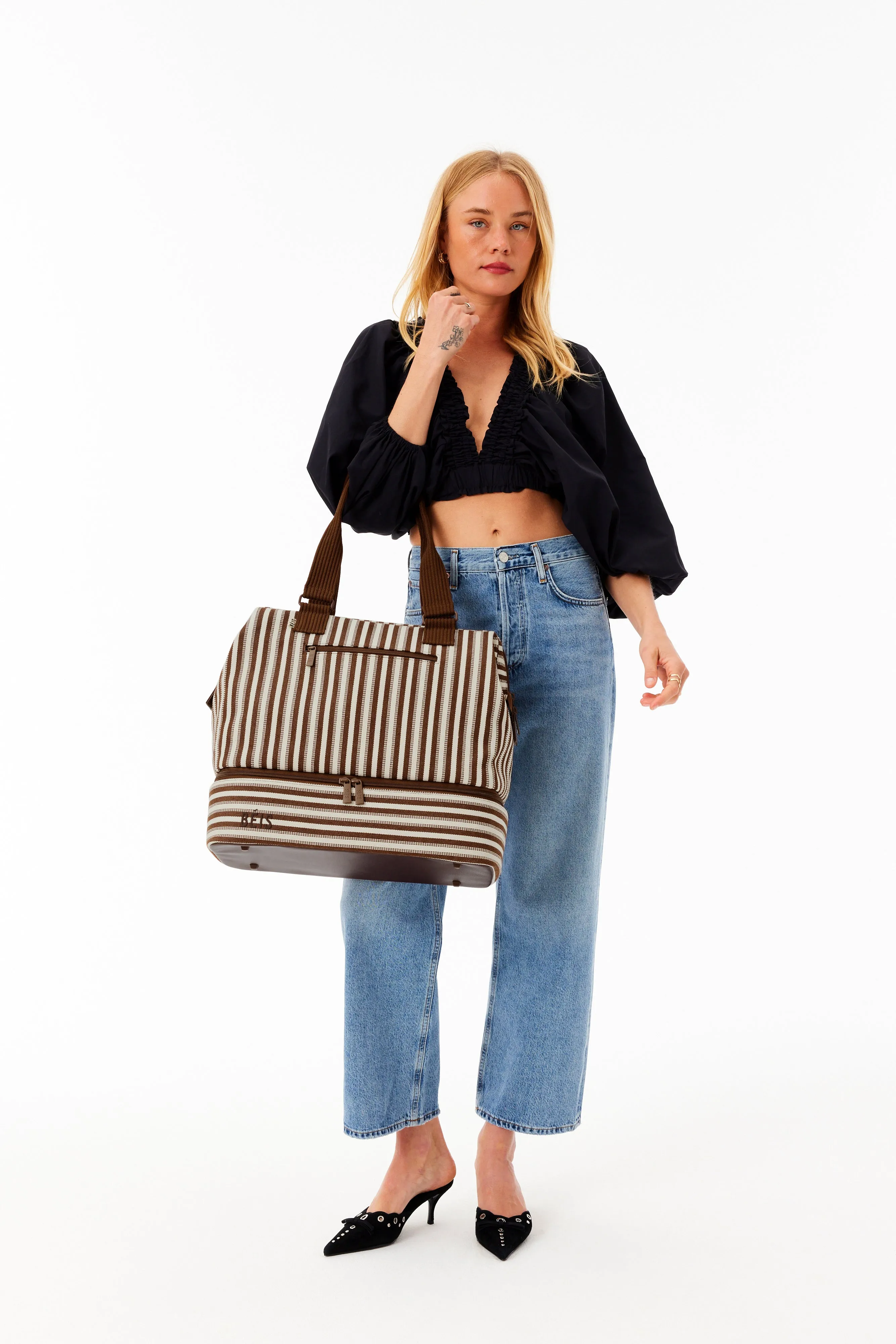 The Mini Weekender in Maple Stripe