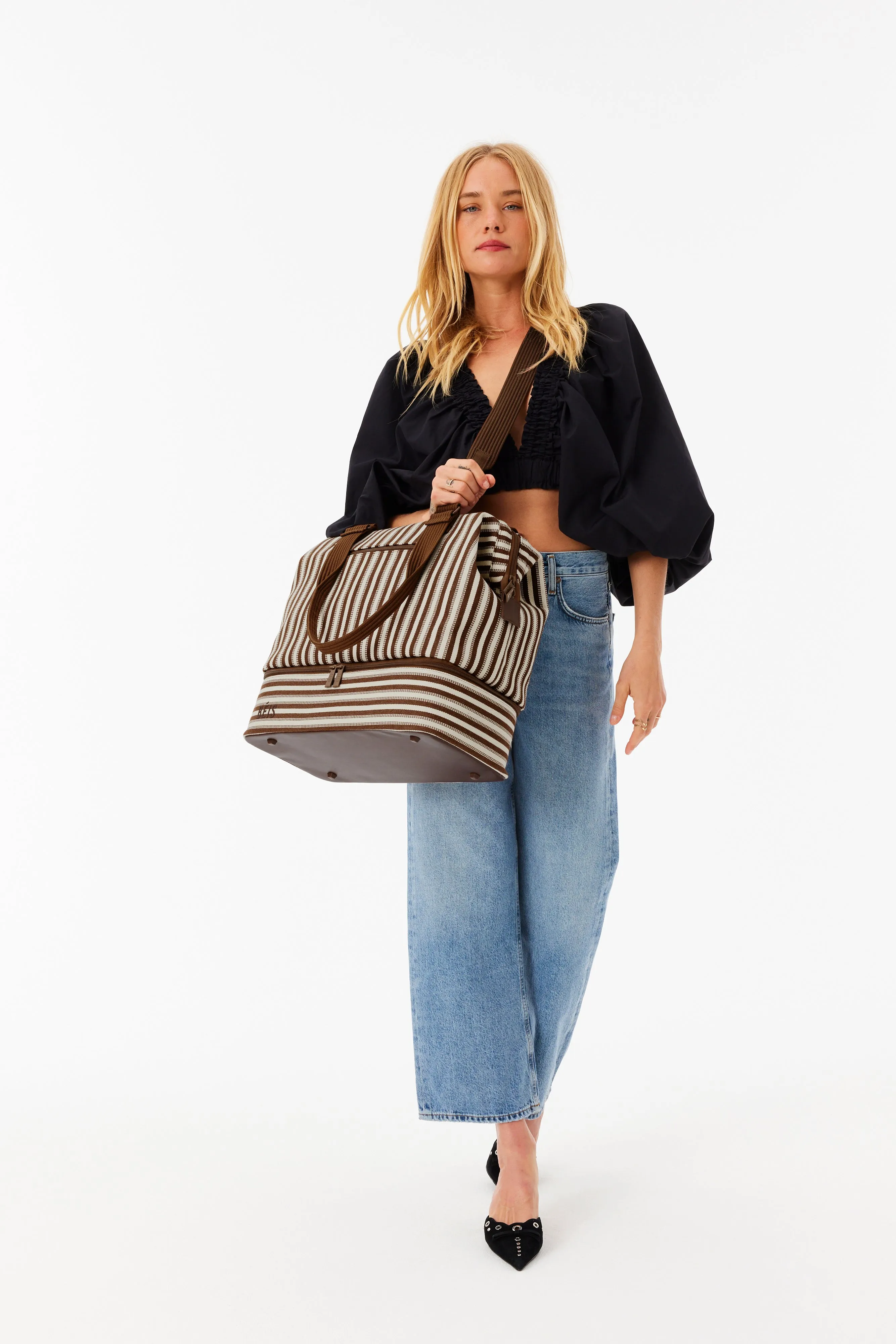 The Mini Weekender in Maple Stripe