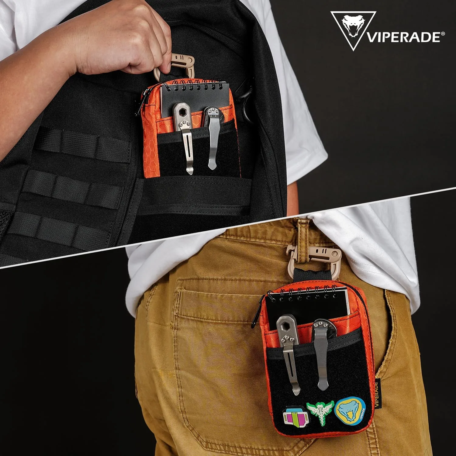 VE26 Small EDC Pouch Tool Organizer,Multifunction Tools Pouch with 8 Pockets