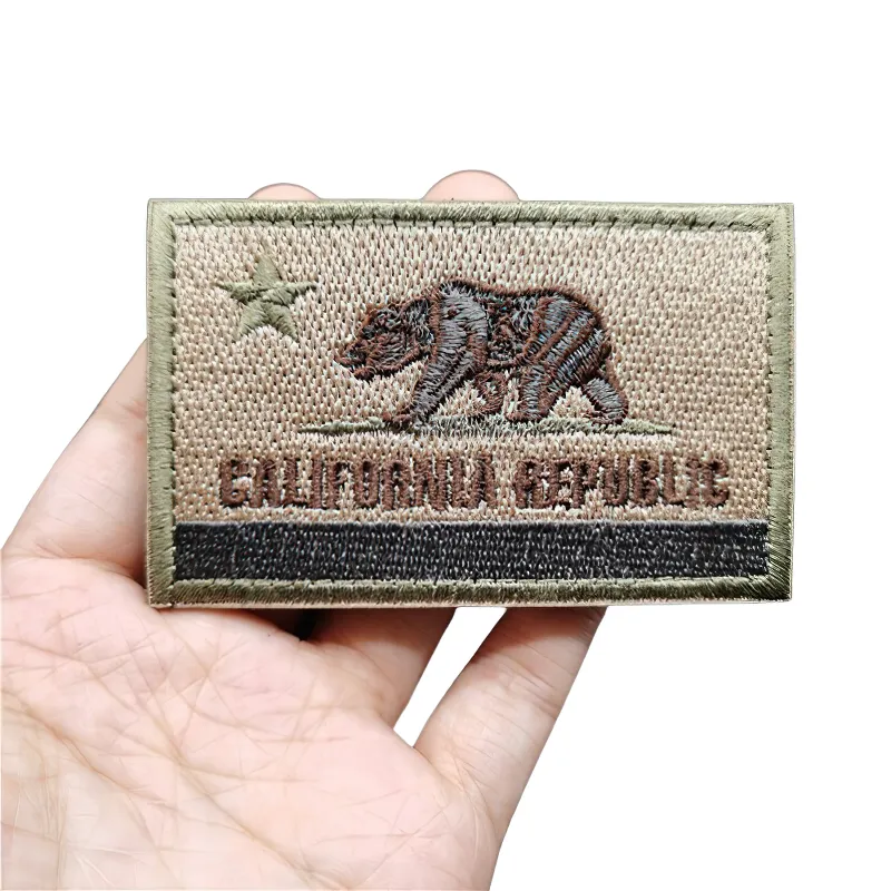 Vintage Tactical Patch For Clothes / Canvas Unisex Embroidered / Khaki Military Patch