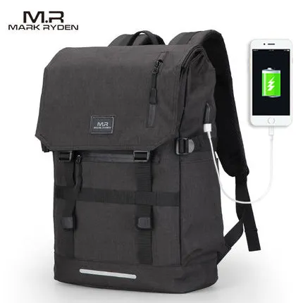 Waterproof Large Capacity 15.6 Inch Laptop Bag Man USB Design Backpack