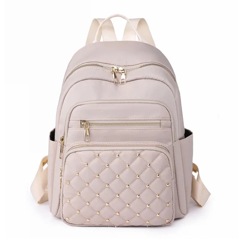 Women High Quality Nylon Backpacks Black, Pink, Brown ,White ,Beige