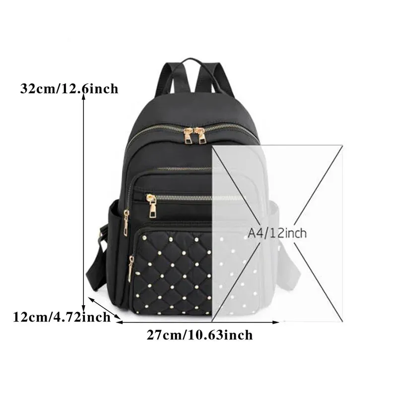 Women High Quality Nylon Backpacks Black, Pink, Brown ,White ,Beige