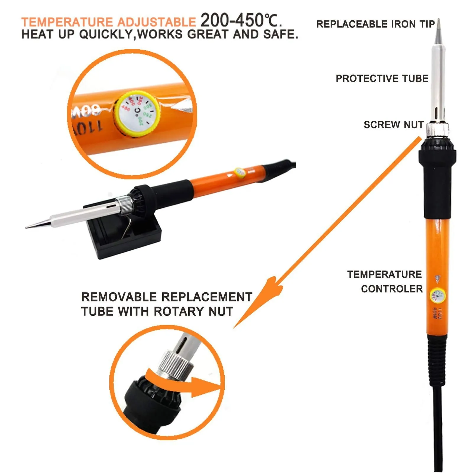 (Wood Burning Kit, 110 Pieces Wood Burning Tool with Adjustable Temperature 200~420°C, Professional Wood Burner Pen for Embossing Carving Soldering