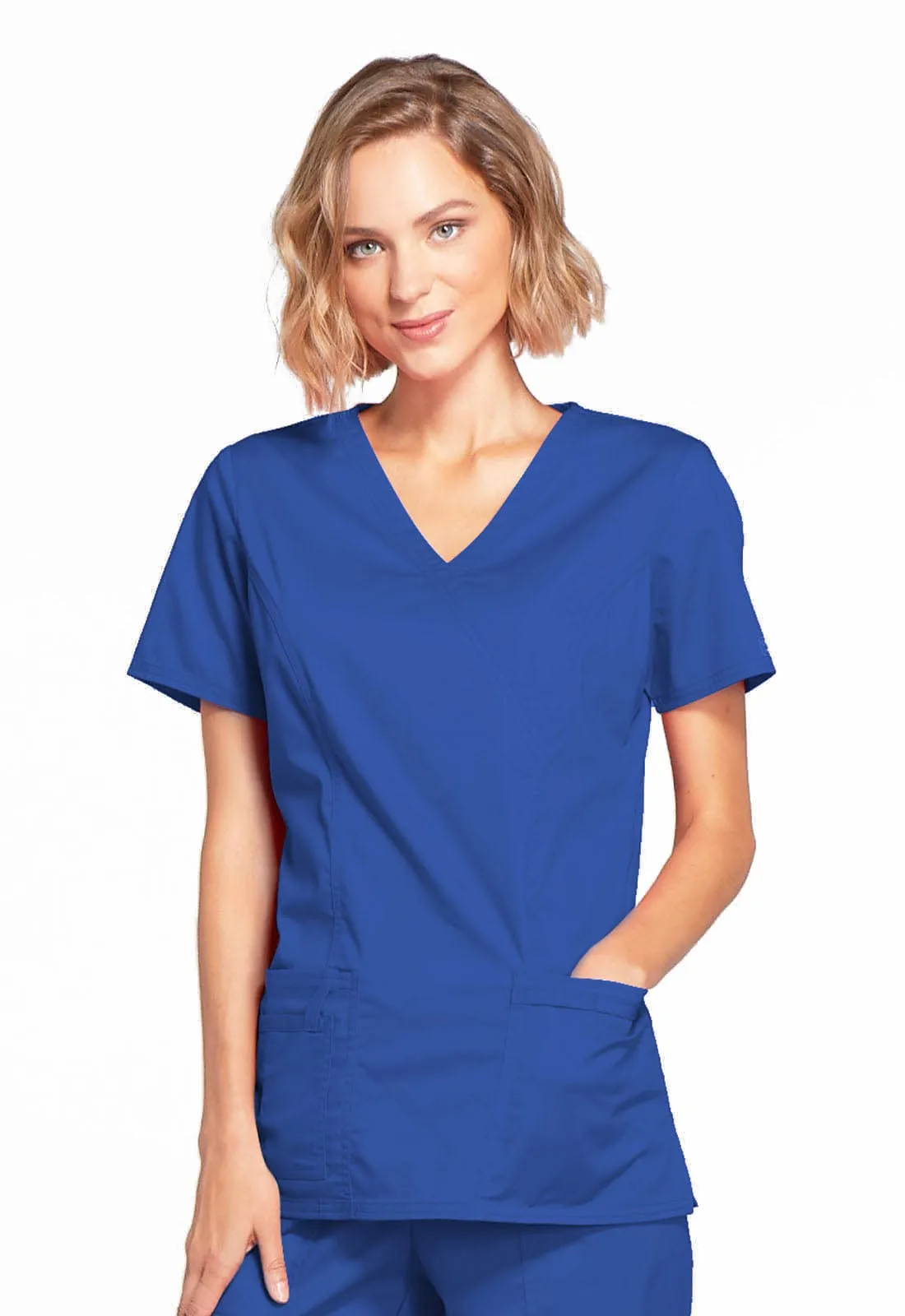 WW Core Stretch  Mock Wrap Scrub Top 4728