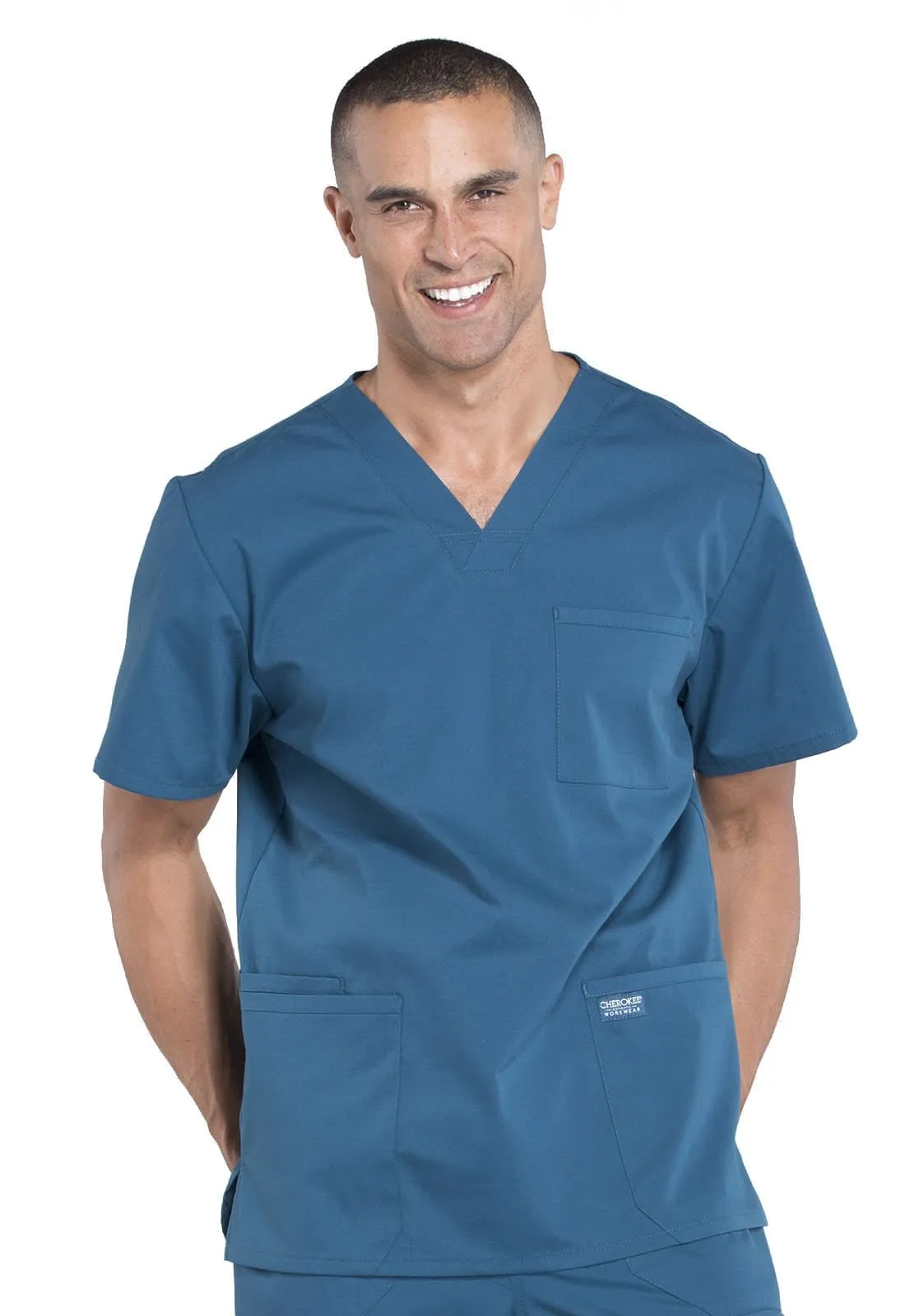 WW Professionals  Men's V-Neck Scrub Top WW695