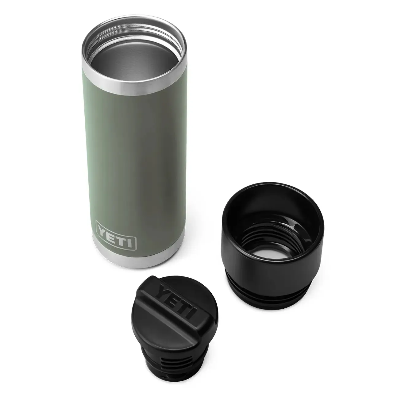 Yeti Rambler 18oz Bottle with HotShot Cap Camp Green